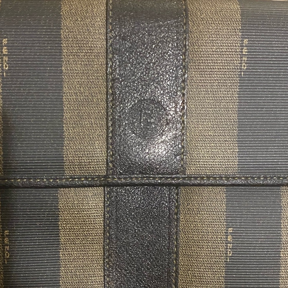 Fendi Brown and Black Striped Clutch Bag - Picture 7 of 16